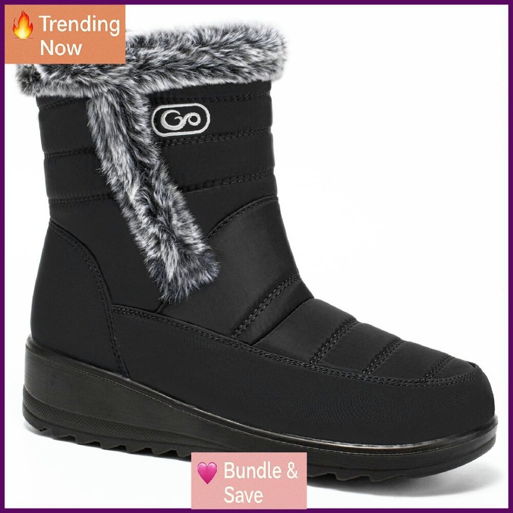 Women's Winter Snow Boots Waterproof Fur Lined Slip Resistant Outdoor
